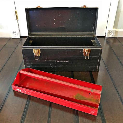 vintage craftsmen metal box with slanted|Craftsman Vintage Tool Box .